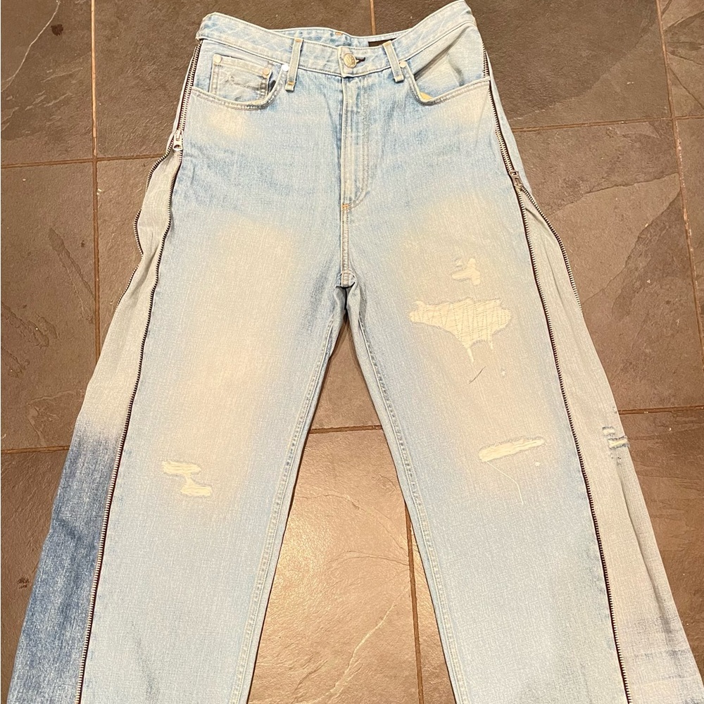 Rag & Bone Authentic Rare Flare Distressed Zippered Jeans Sz. 30